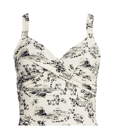 Lands' End Plus V-Neck Wrap Midkini Top