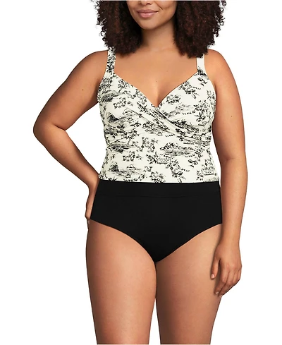 Lands' End Plus V-Neck Wrap Midkini Top