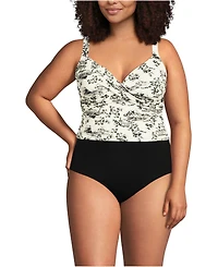 Lands' End Plus V-Neck Wrap Midkini Top