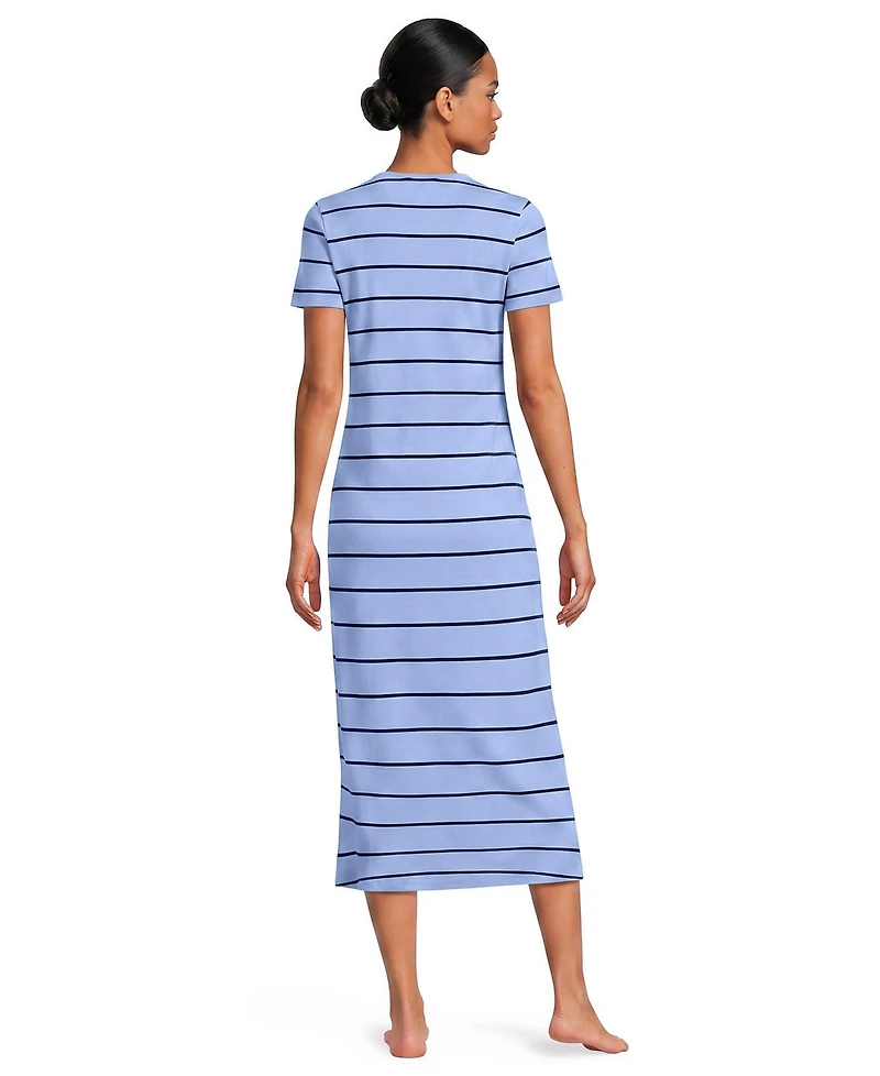 Lands' End Women's Cotton Short Sleeve Midcalf Nightgown