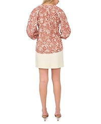 Vince Camuto Women's Cotton Printed Raglan-Sleeve Peasant Blouse
