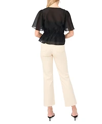 Vince Camuto Women's Flutter-Sleeve V-Neck Top