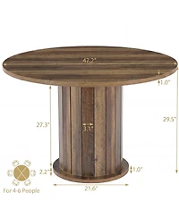 Tribesigns 47" Round Dining Table with Sturdy Base For 4-6 People