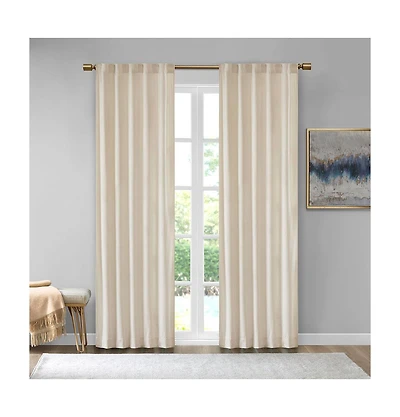 Avobird Room Darkening Metallic Printed Poly Velvet Rod Pocket/Back Tab Window Panel Pair