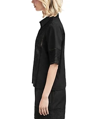 Elle Collection Women's Lace Inset Shirt