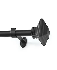 Threadmade Home Florence 1-Inch Adjustable Decorative Single Curtain Rod with Stacked Square Finials