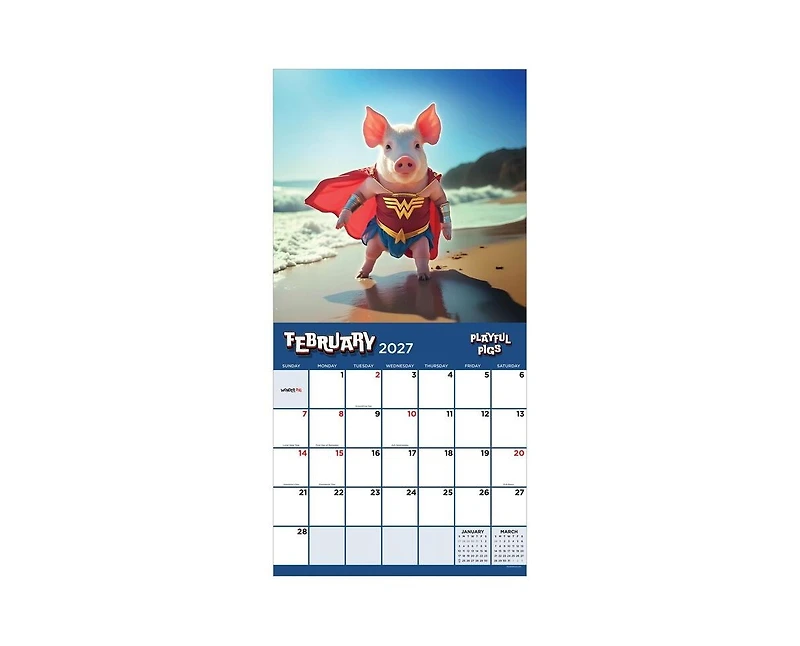 Tf Publishing Paper Goods 2027 Playful Pigs Wall Calendar