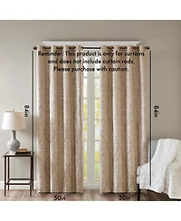 Avobird Knitted Jacquard Damask Total Blackout Grommet Top Curtain Panel