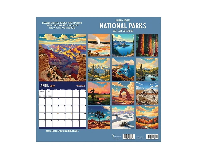 Tf Publishing Paper Goods 2027 National Parks-Art Wall Calendar