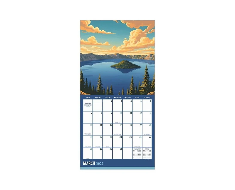 Tf Publishing Paper Goods 2027 National Parks-Art Mini Calendar