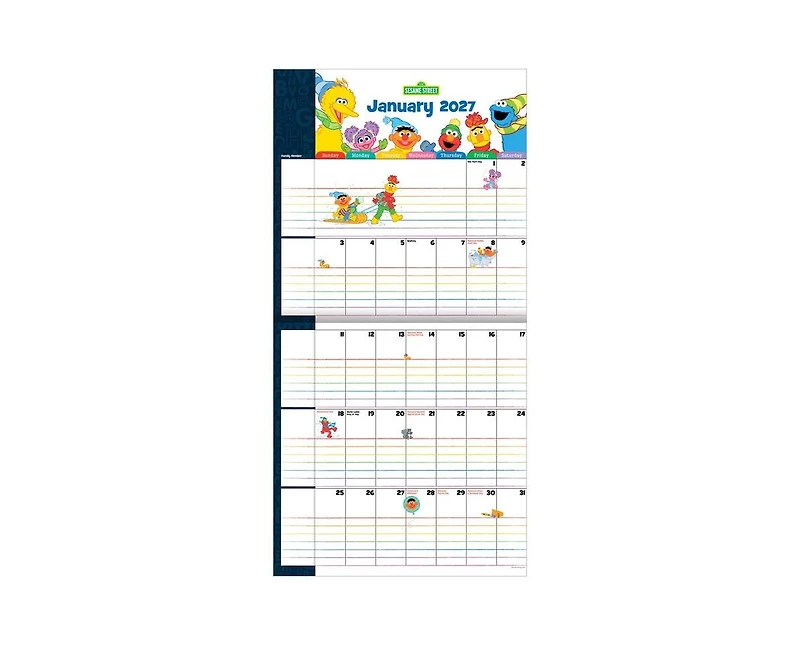 Tf Publishing Paper Goods 2027 Sesame Street Planning Wall Calendar