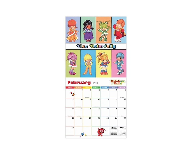 Tf Publishing Paper Goods 2027 Rainbow Brite Wall Calendar