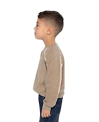 Deux par Little Boys 6-12 Brushed Jersey Top with Raglan Sleeves Taupe