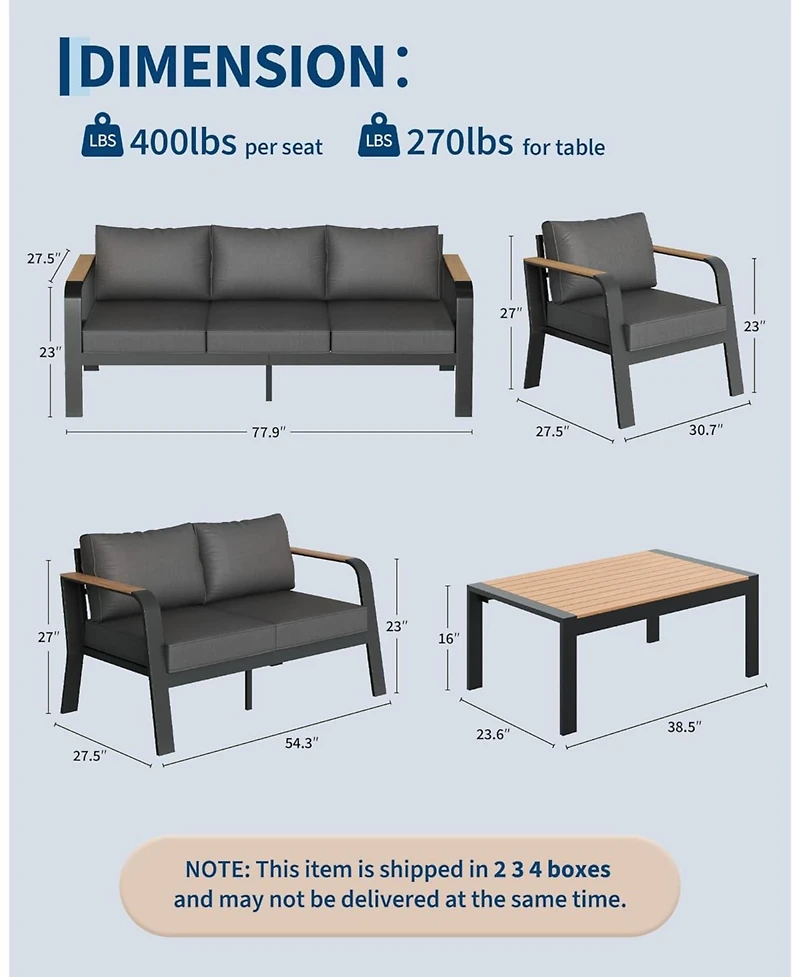 gaomon Seats Outdoor Patio Furniture Set