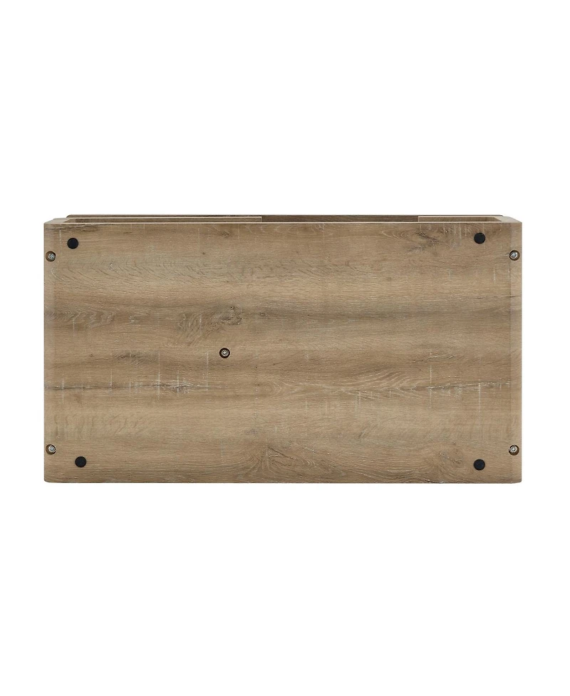 Streamdale Furniture Mdf Coffee Table with Carved Wood Grain and Multi-Storage Compartments