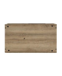 Streamdale Furniture Mdf Coffee Table with Carved Wood Grain and Multi-Storage Compartments