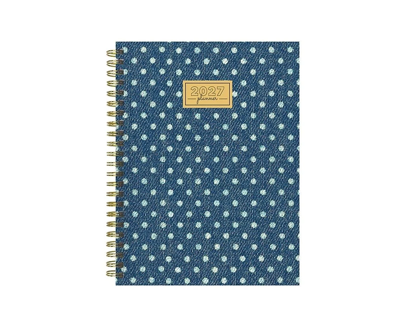 Tf Publishing Paper Goods 2027 Denim Dots Medium Weekly Monthly Planner