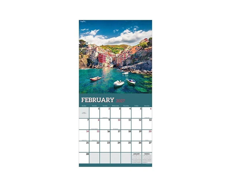 Tf Publishing Paper Goods 2027 Italy Wall Calendar