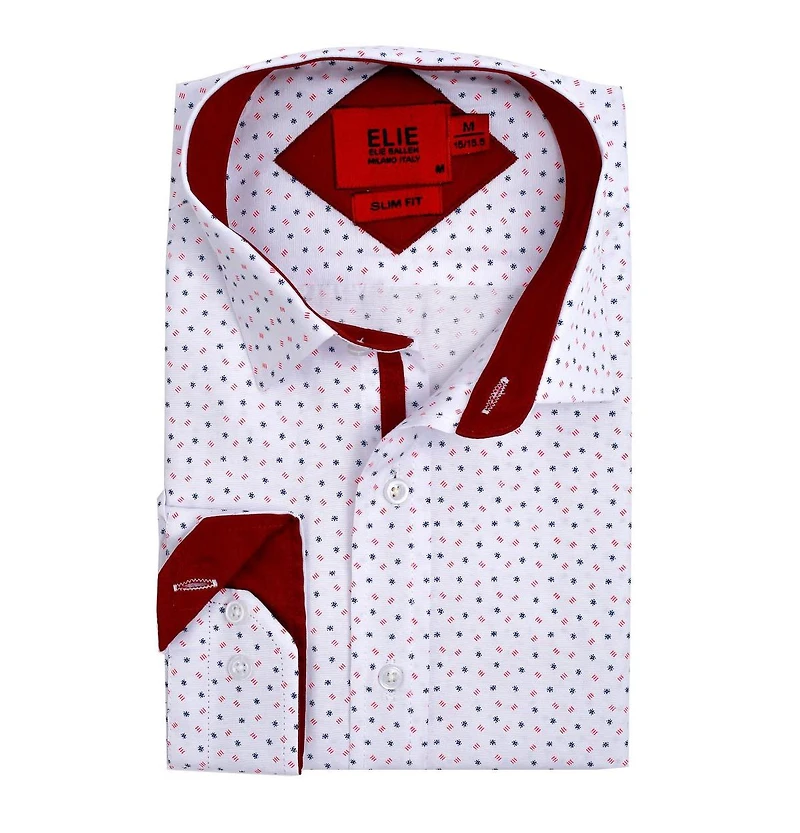 Elie Balleh Men's Slim Fit Classic Button-Down Shirt with Sleek Design
