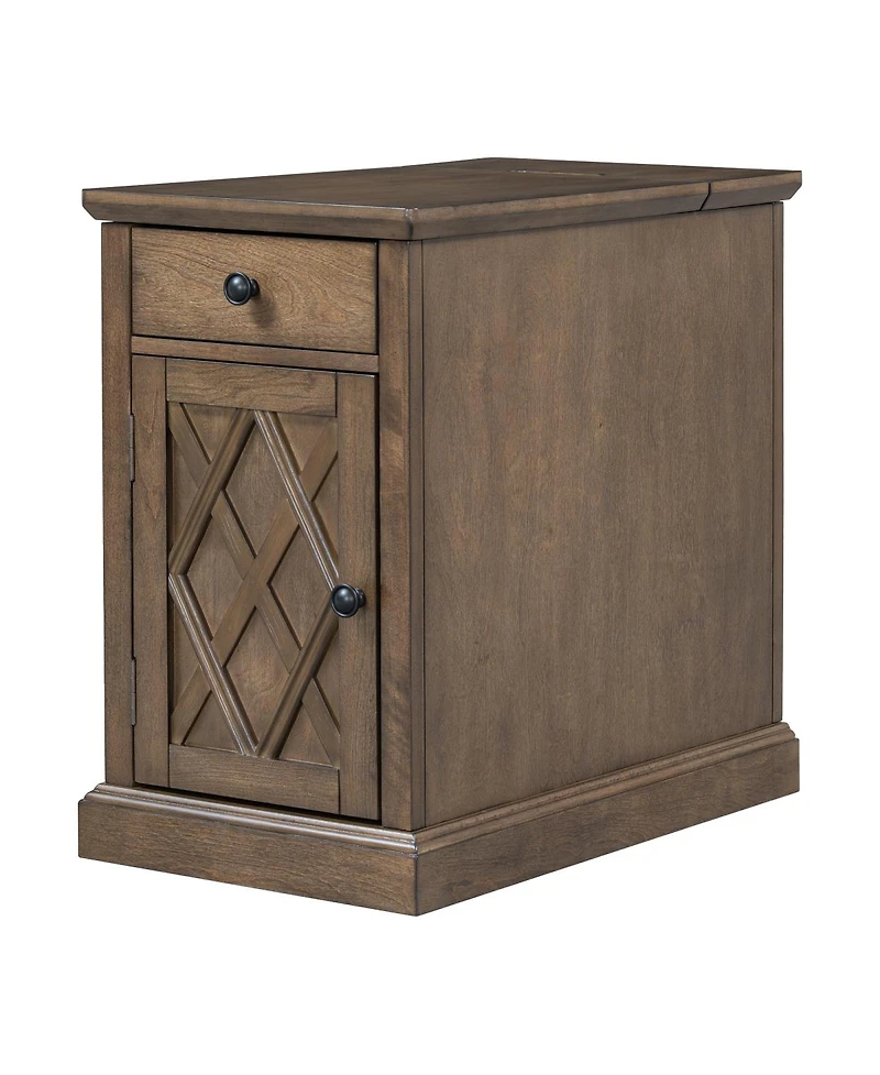 Streamdale Furniture Classic Charging Livingroom End Table with Usb Ports and Storage