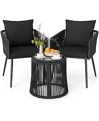 Slickblue 3-Piece Porch Furniture Set with Cushions for Outdoor Garden Use