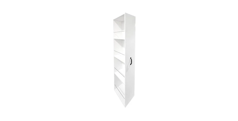 Flynama 4-Tier Freestanding Pull-Out Door Bookcase Mobile Storage Cabinet with Wheels for Home Office Bedroom