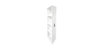 Flynama 4-Tier Freestanding Pull-Out Door Bookcase Mobile Storage Cabinet with Wheels for Home Office Bedroom