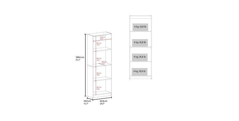 Flynama Bear Open Shelf Bookcase with 4 Shelves