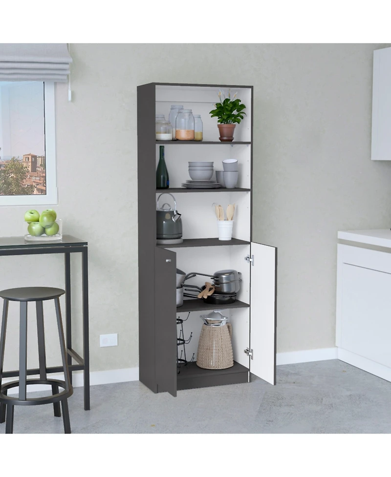 Flynama Modern 2 Door Bookcase with Shelves