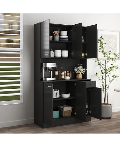 Flynama 70.87 Inch Tall Multi-door Combined Storage Wardrobe Cabinet