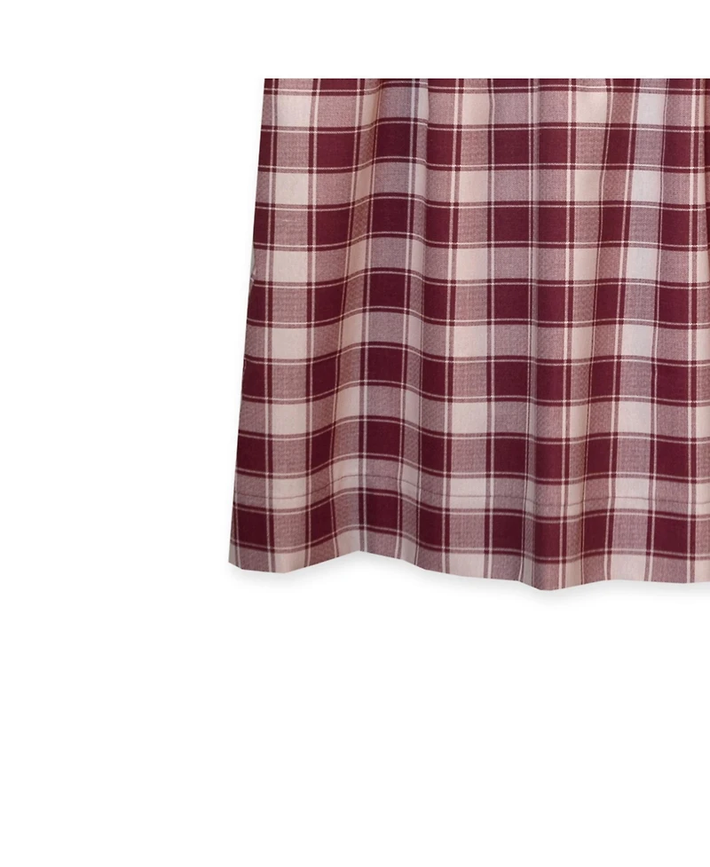 Ellis Curtain Country Check Tailored With 1.5inch Rod Pocket Window Tiers Brick