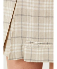 Pcfg Women's Free Heaven Linen-Blend Pleated Mini Skirt