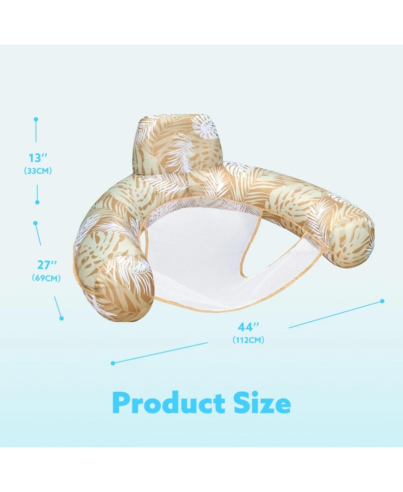 Aofar Inflatable Pool Float Lounge Chair Plant Pattern Water Hammock