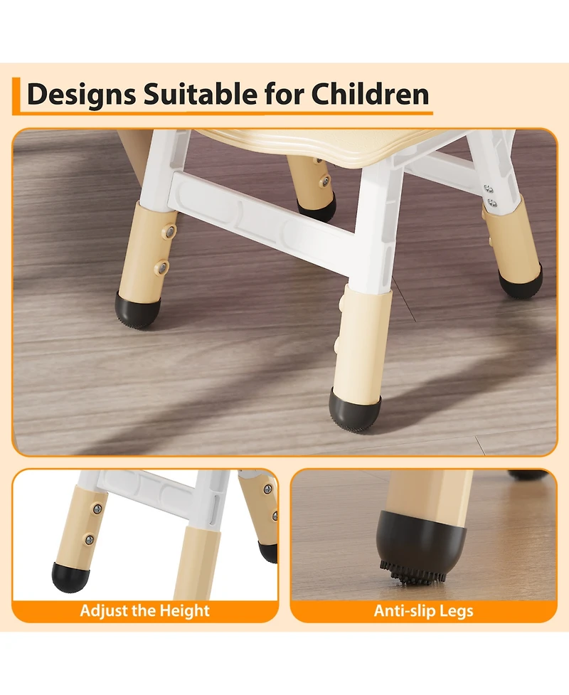 homfan 3-Level Height Adjustable Toddler Chair, Plastic Kids Chair for Boys Girls 2-6, Indoor Home Classroom Nursery Use