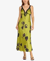 Row A Juniors' Sleeveless Lace V-Neck Dress