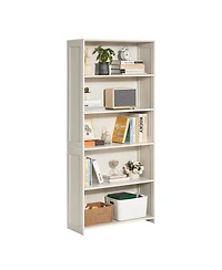 Flynama 68.3 Inch White 5-Tier Wide Anti-Tip Freestanding Open Bookshelf