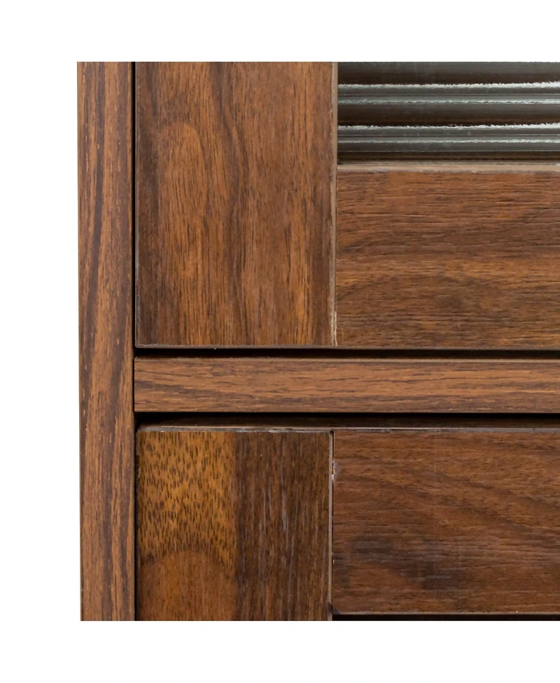 Flynama Contemporary Closed Back Glass Door Dustproof Wall Bookcase Cabinet