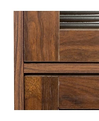 Flynama Contemporary Closed Back Glass Door Dustproof Wall Bookcase Cabinet