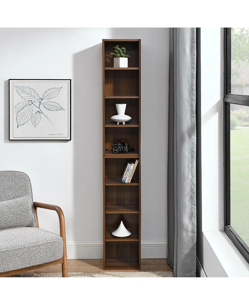Flynama 70.9 Inch 8-Tier Detachable Adjustable Slim Media Storage Tower Home Narrow Bookcase