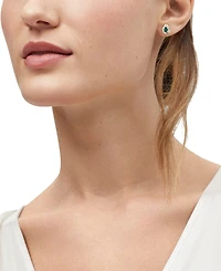 Macy's Lab-Grown Emerald (5/8 ct. t.w.) & Sapphire (1/3 Earrings 14k Gold-Plated Sterling Silver (Also Available Ruby)