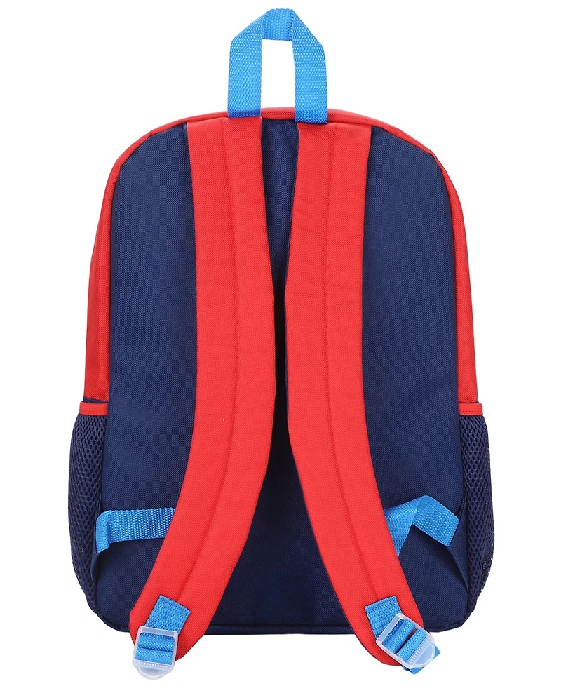Bioworld Boys' and Girls' Hot Wheels Backpack, Lunch Kit, Pencil Case, Key Chain and Carabiner, 5-Piece Set