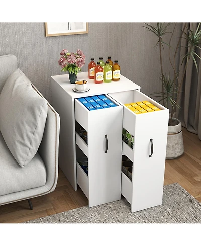 Flynama 3-Tier Adjustable Side Panel Mobile Dustproof Storage Bookcase Cabinet