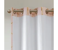 Avobird Total Blackout Metallic Print Grommet Top Curtain Panel