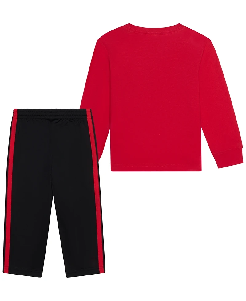 adidas Baby Boys' Long-Sleeve T-Shirt and Pants, 2-Piece Set
