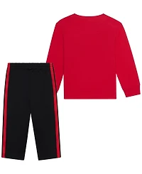 adidas Baby Boys' Long-Sleeve T-Shirt and Pants, 2-Piece Set