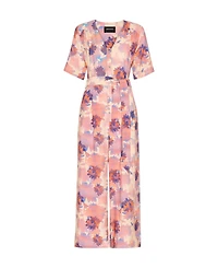 Whistles Women's Floral Button Front Cropped Jumpsuit