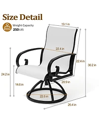 Pellebant Outdoor Aluminum Patio Swivel Dining Chairs with Sunbrella Fabric