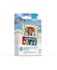 Hp 3.5" x 4.25" Sticky-Backed Zink Photo Paper (100-Pack), Compatible w/Hp Sprocket 3x4 & Photobooth