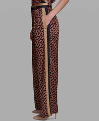 Karl Lagerfeld Paris Women's Polka-Dot Satin Straight-Leg Pants