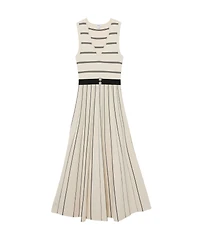 Reiss Women's Sleeveless Stripe Knitted Midi Dress